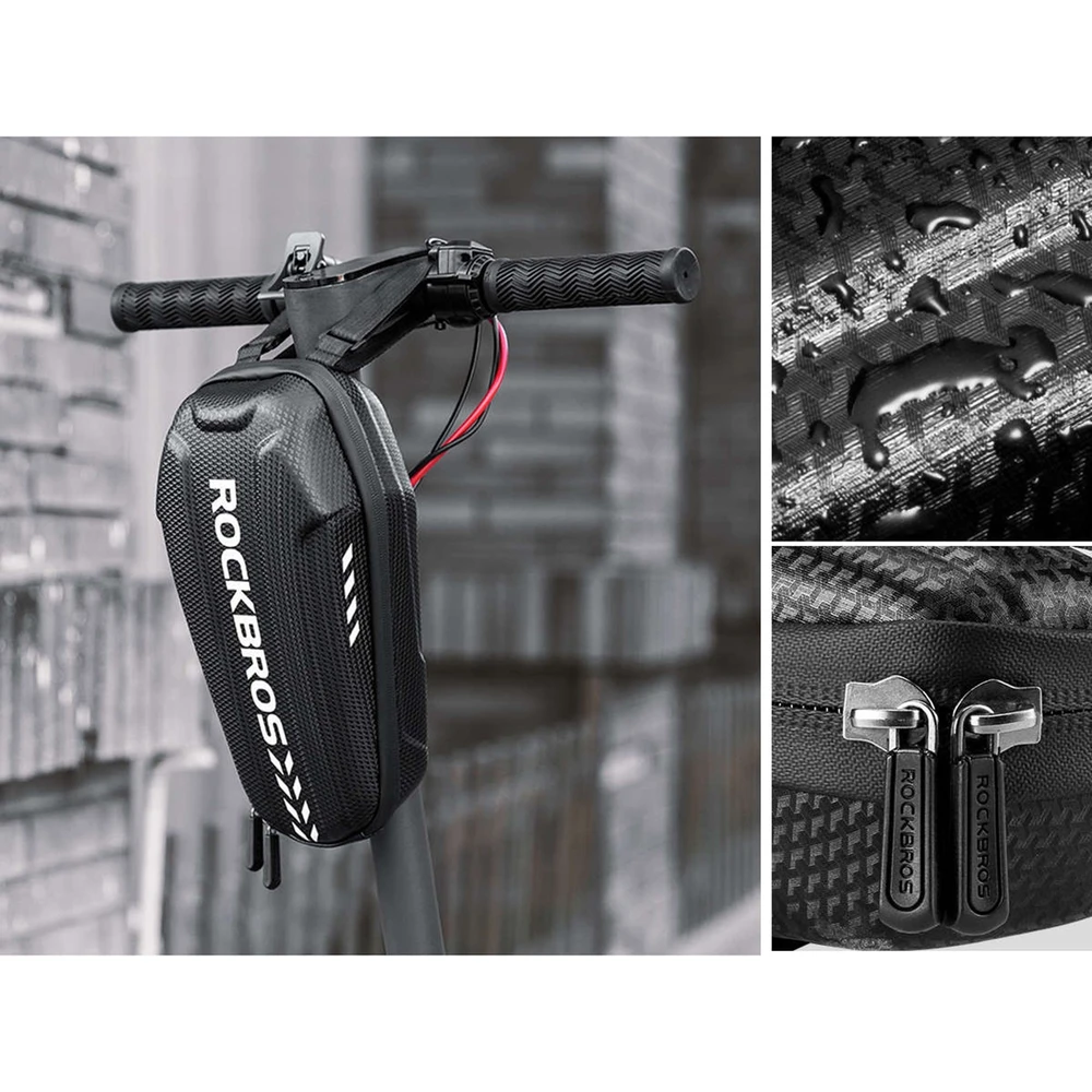 Rockbros Vandeniui atsparus Krepšys vairams arba paspirtuko rėmams 2 l - juoda