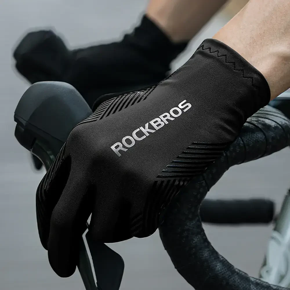 Rockbros cycling pirštinės spring/summer/autumn, full, size: L - juodas