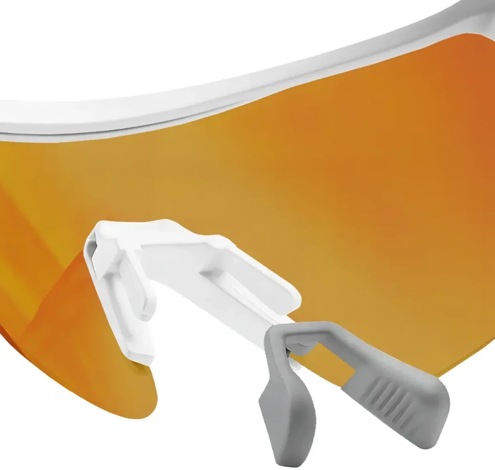 Rockbros Polarized dviratininko akiniai su UV apsauga ir Corrective Insert – baltos spalvos