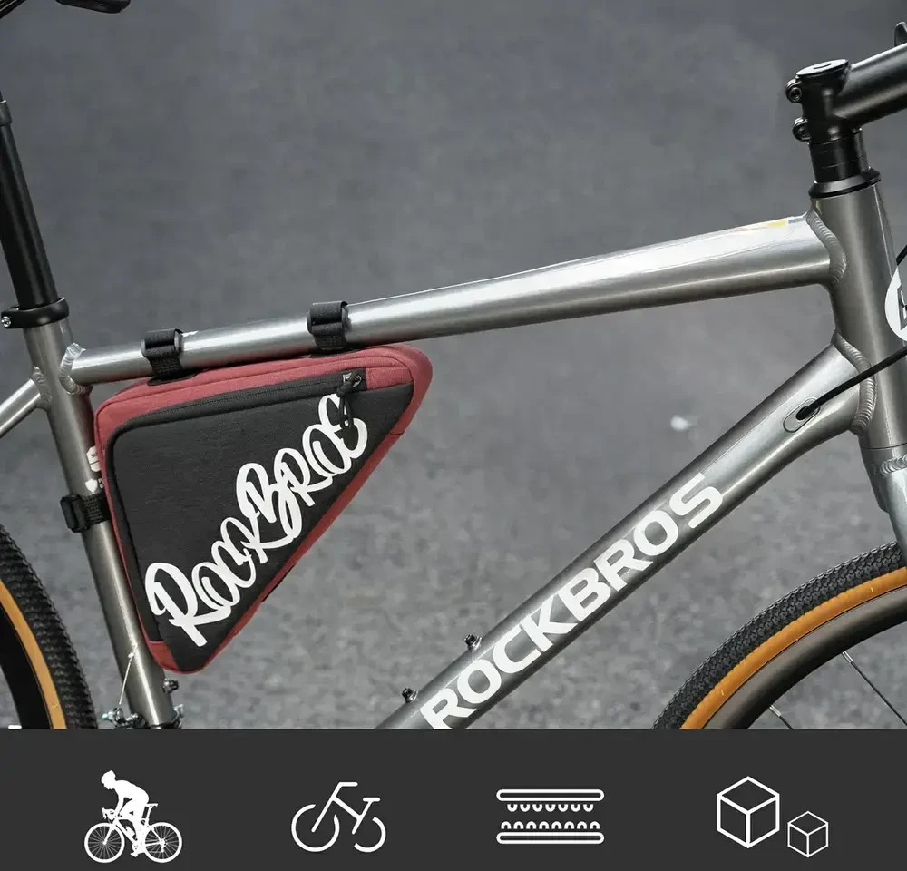 Rockbros G002 Flash Journey trikampio rėmo dviračio krepšys 1,4 l - Raudona