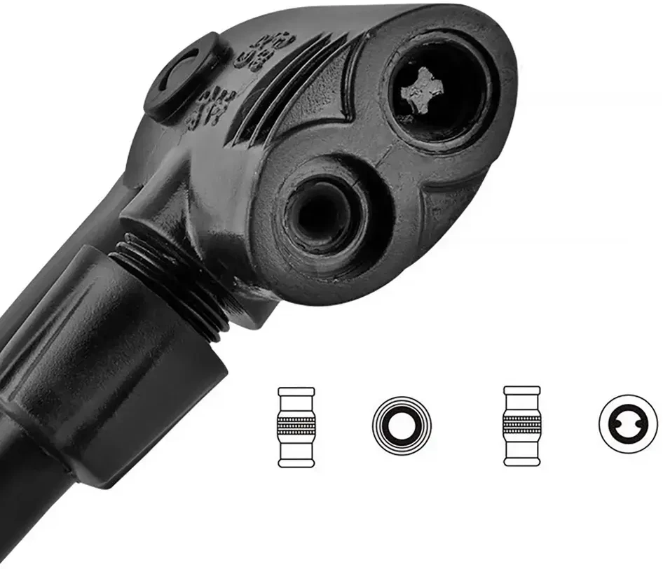 Rockbros Grindų siurblys su slėgio matuokliu GP6532B – juodas ir oranžinis