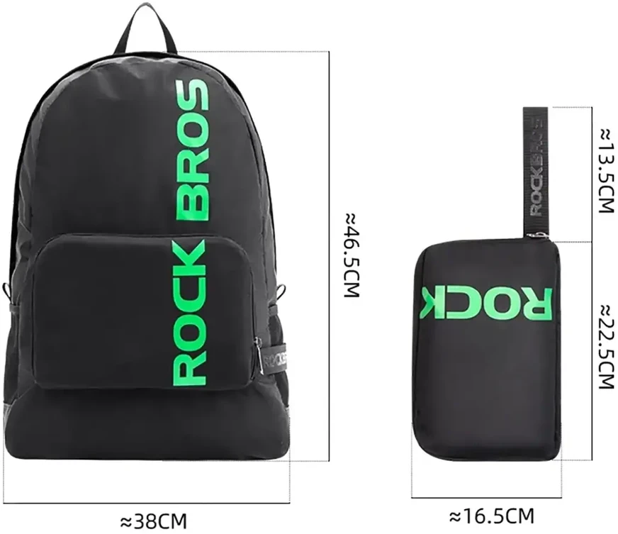 Rockbros H10-BK sports foldable backpack 18 l - juodos spalvos