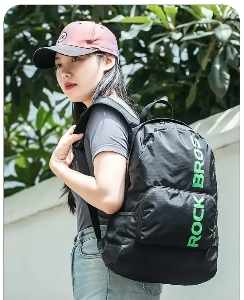 Rockbros H10-BK sports foldable backpack 18 l - juodos spalvos