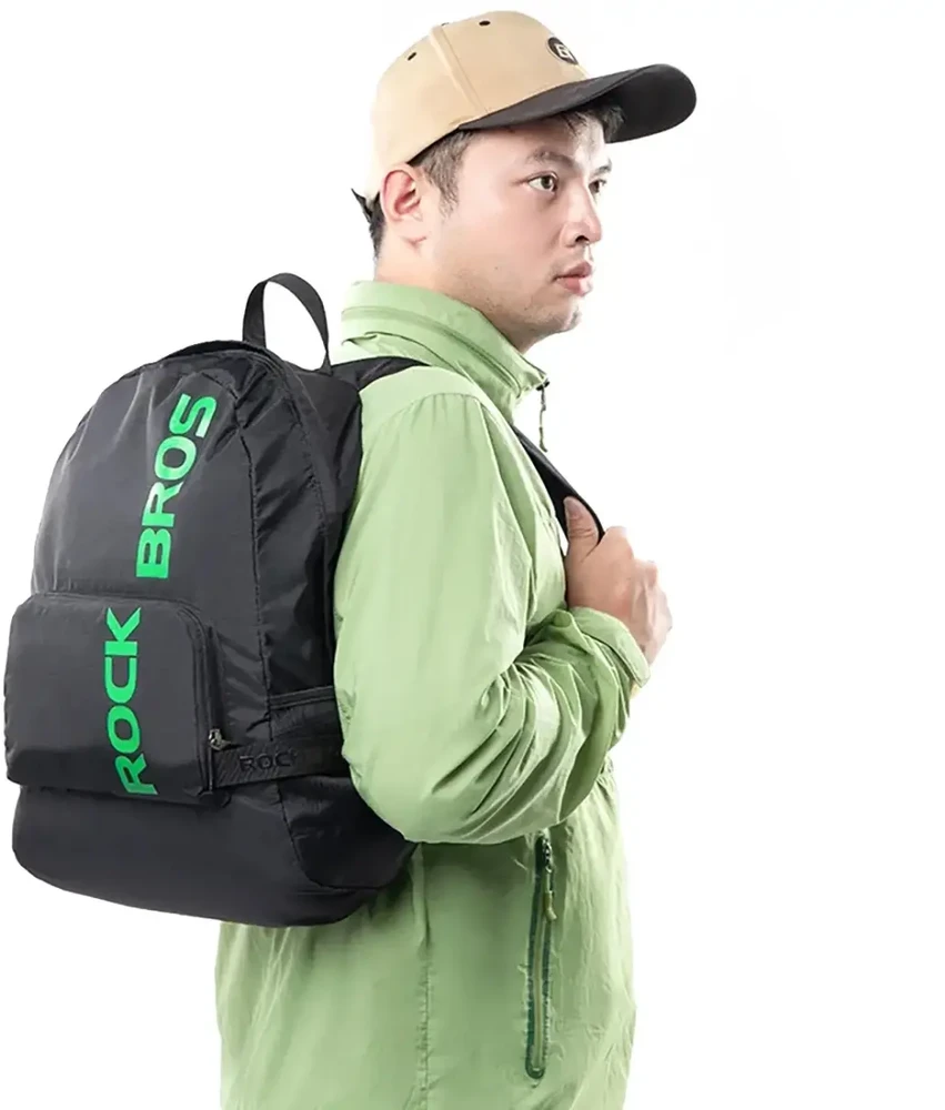 Rockbros H10-BK sports foldable backpack 18 l - juodos spalvos