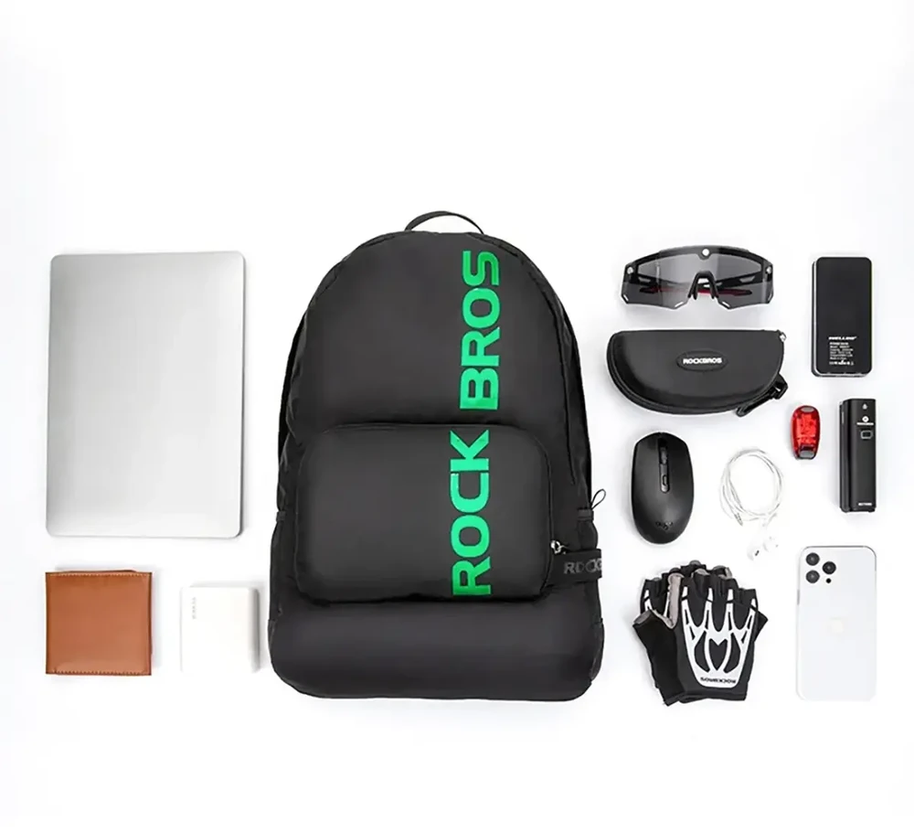 Rockbros H10-BK sports foldable backpack 18 l - juodos spalvos