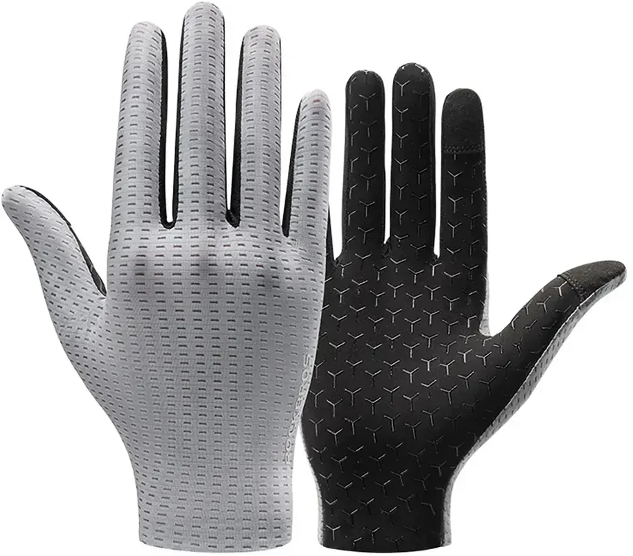 Rockbros Breathable Full Finger Cycling pirštinės, dydis: L – pilkos spalvos