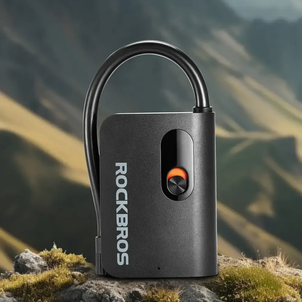 Rockbros L1 Mini belaidis siurblys 70 psi kompresorius 200 mm Schrader žarnos ilgis - juodas