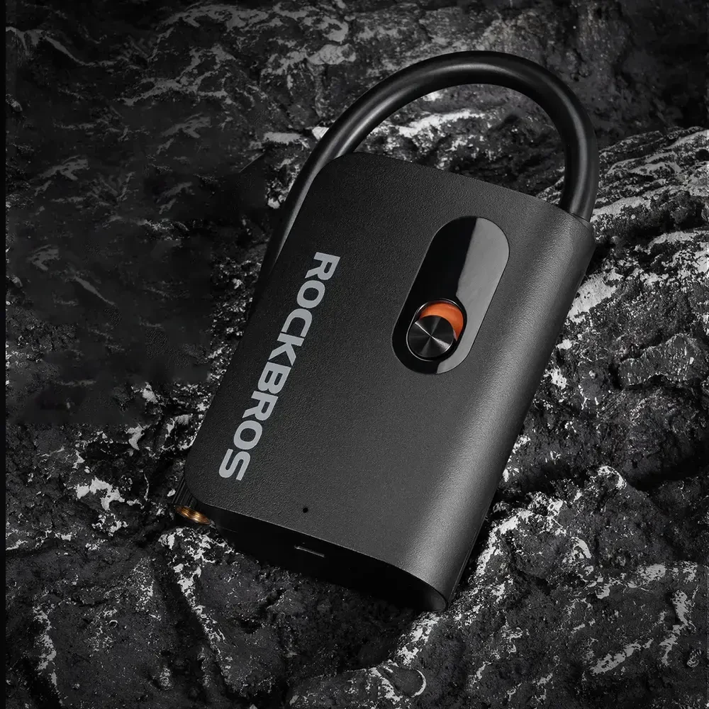 Rockbros L1 Mini belaidis siurblys 70 psi kompresorius 200 mm Schrader žarnos ilgis - juodas