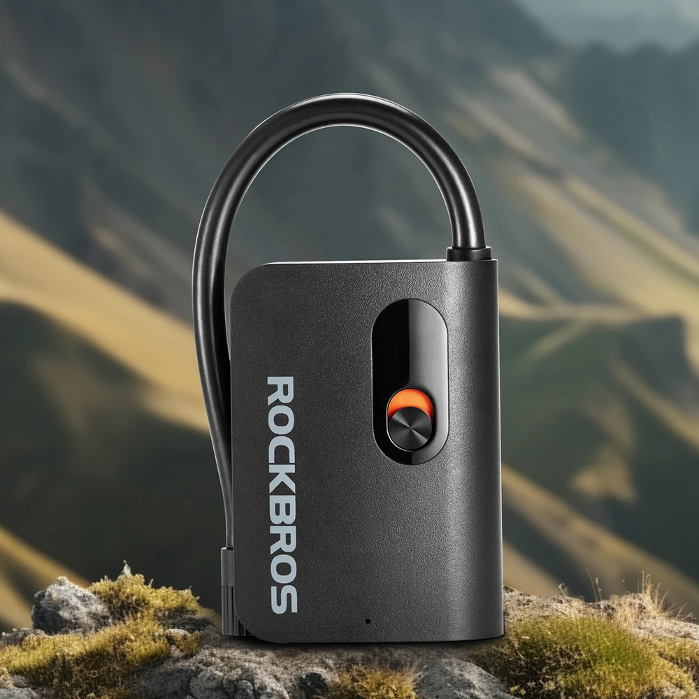 Rockbros L1 Mini belaidis siurblys 70 psi kompresorius 200 mm Schrader žarnos ilgis - juodas