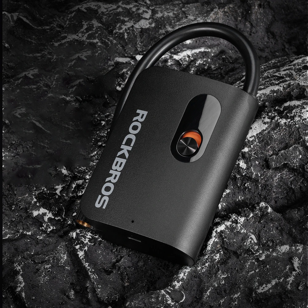Rockbros L1 Mini belaidis siurblys 70 psi kompresorius 200 mm Schrader žarnos ilgis - juodas