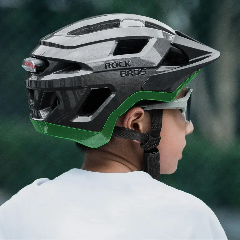 Rockbros LK-67 jaunimo dviračio šalmas su nuimamu skydeliu, 54–58 cm – pilkas