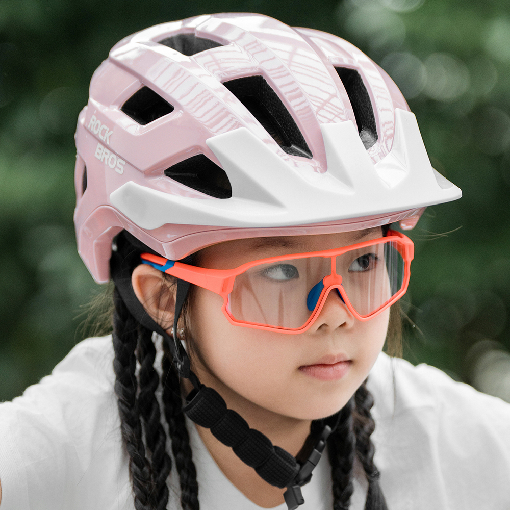 Rockbros LK-67 Youth Bike Helmet with Detachable Visor 54–58 cm - Rožinė