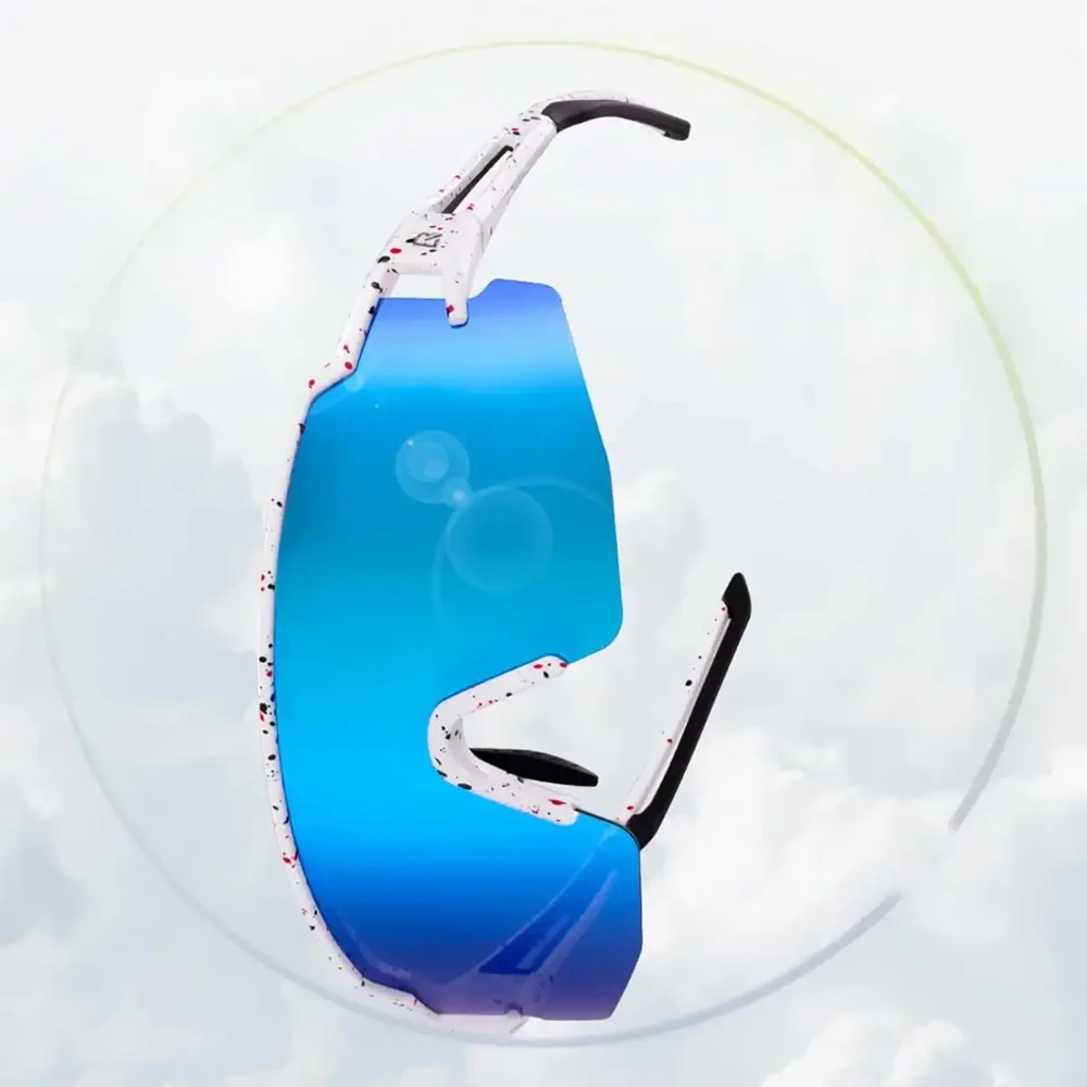 Rockbros Polarized dviratininko akiniai su UV apsauga ir Corrective Insert Mėlyna Lenses – baltos spalvos