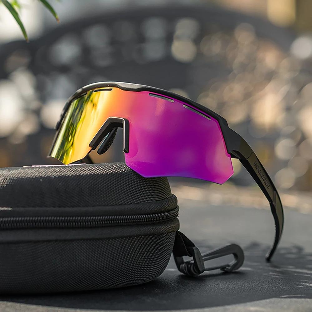 Rockbros Polarized dviratininko akiniai su UV apsauga ir Corrective Insert – pilkos spalvos