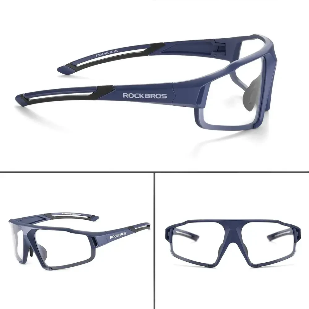 Rockbros SP216BL fotochrominiai UV400 dviratininko akiniai – mėlynos spalvos