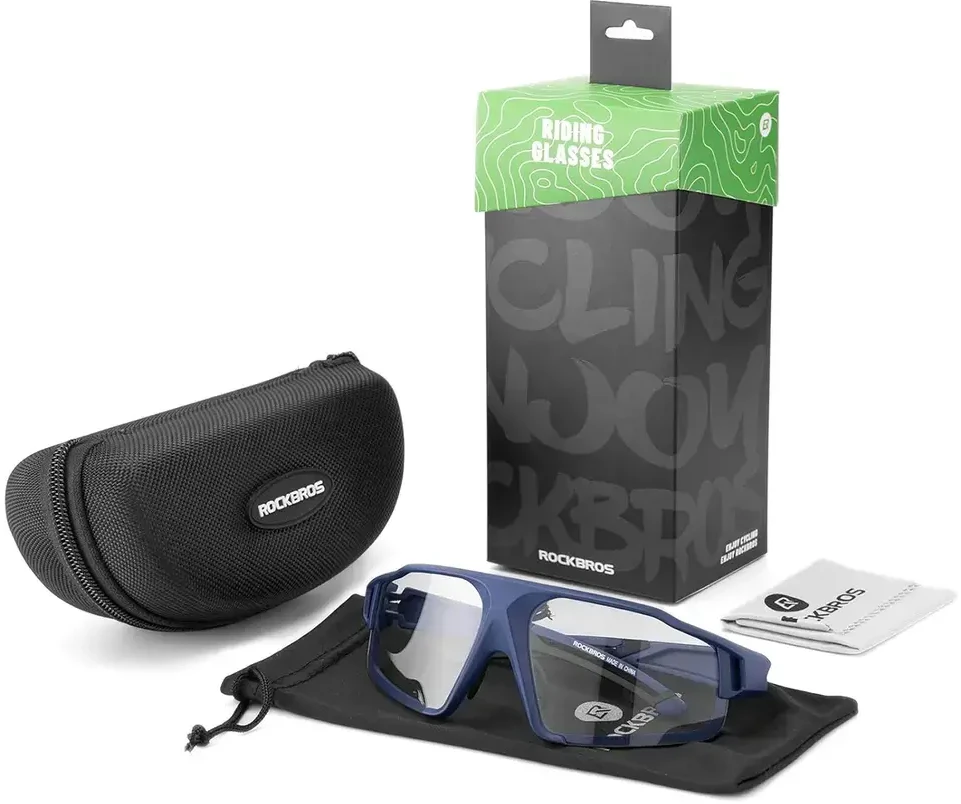 Rockbros SP216BL fotochrominiai UV400 dviratininko akiniai – mėlynos spalvos
