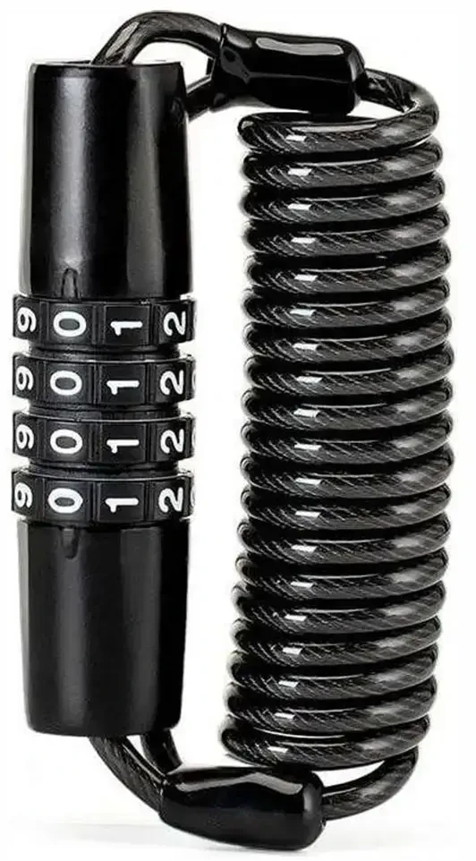 Rockbros T609 bicycle lock su 1.5 m combination – juodos spalvos