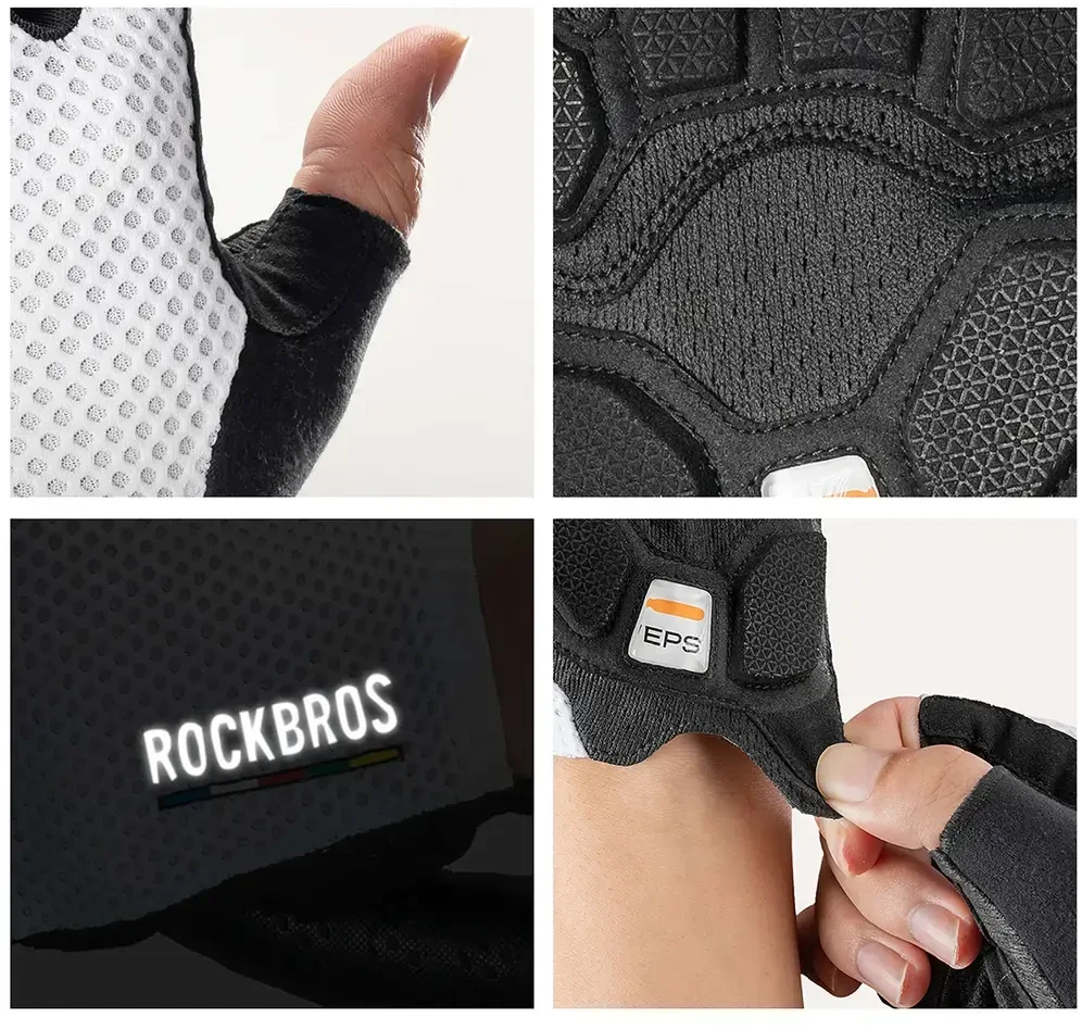 Rockbros TLS004 ROAD TO SKY Short Shock Absorbing Cycling Gloves S - Baltas