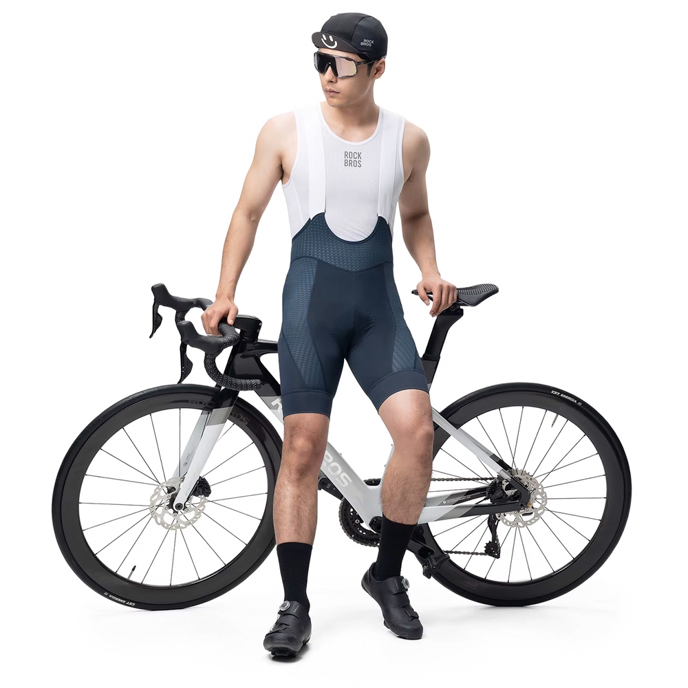 Rockbros YDDK009 Men's Cycling Bib Shorts with Pad Size XL - Dark Mėlyna