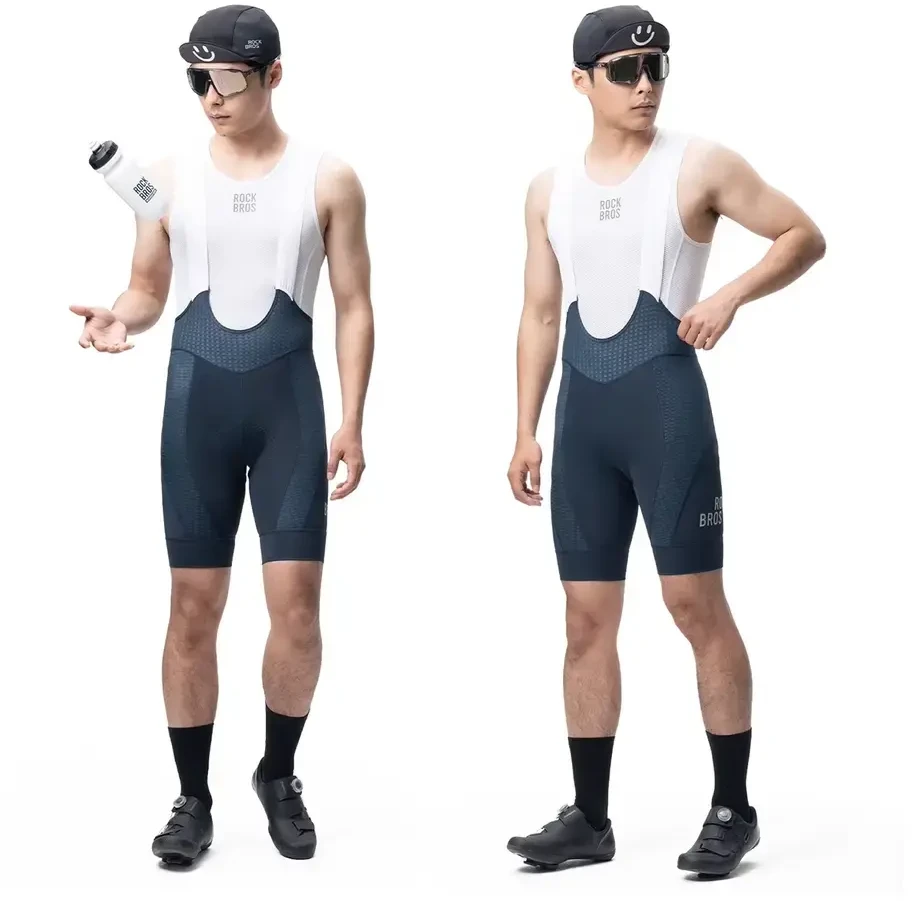 Rockbros YDDK009 Men's Cycling Bib Shorts with Pad Size XL - Dark Mėlyna