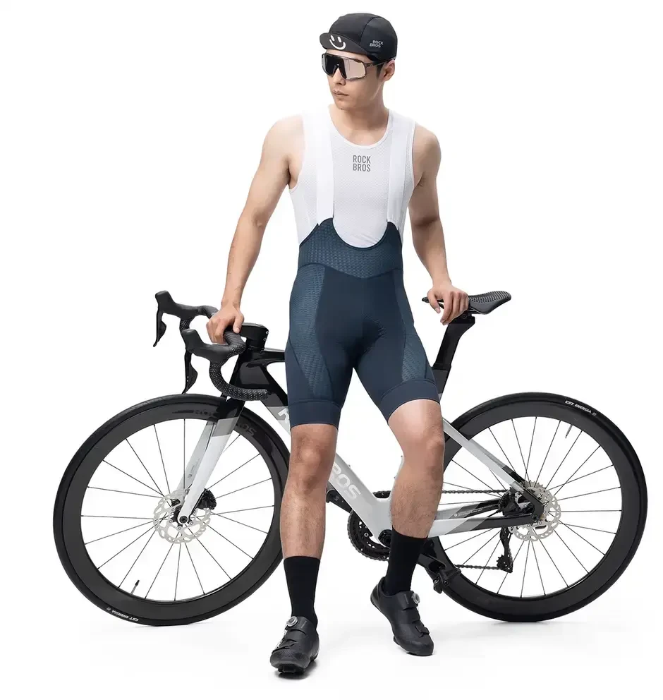 Rockbros YDDK009 Men's Cycling Bib Shorts with Pad Size XL - Dark Mėlyna