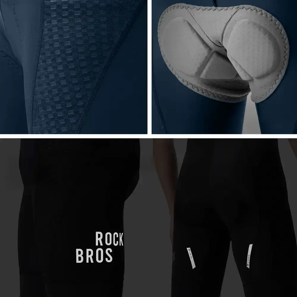 Rockbros YDDK009 Men's Cycling Bib Shorts with Pad Size XL - Dark Mėlyna