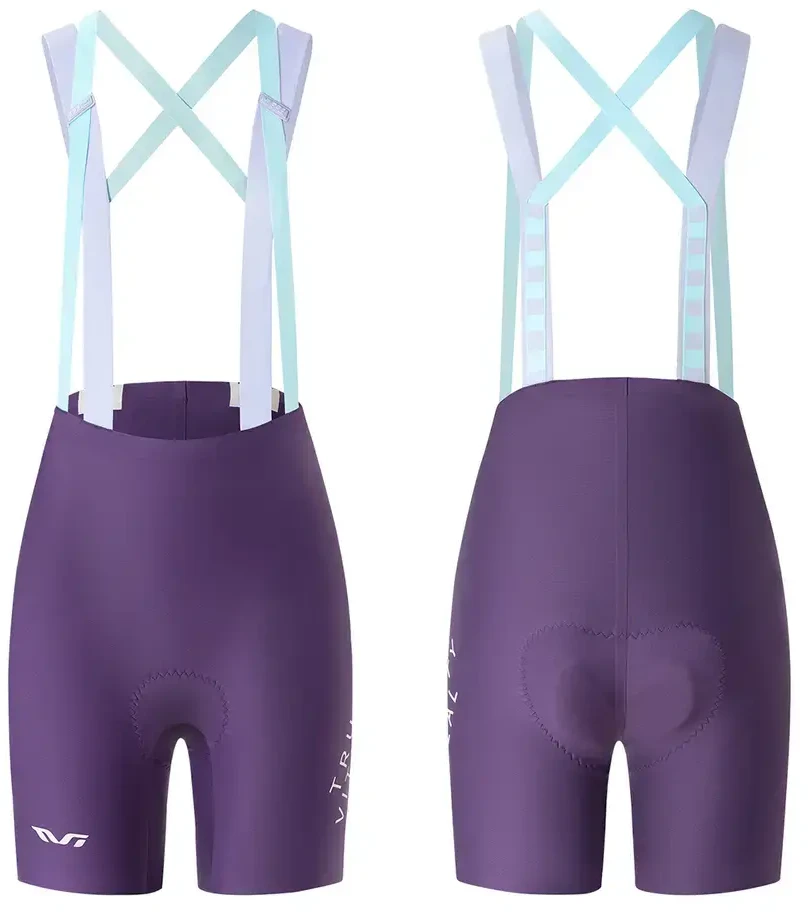 Rockbros YDDK017-1 TVI Women's Cycling Shorts with Bib and Pad Size M - Violetinė