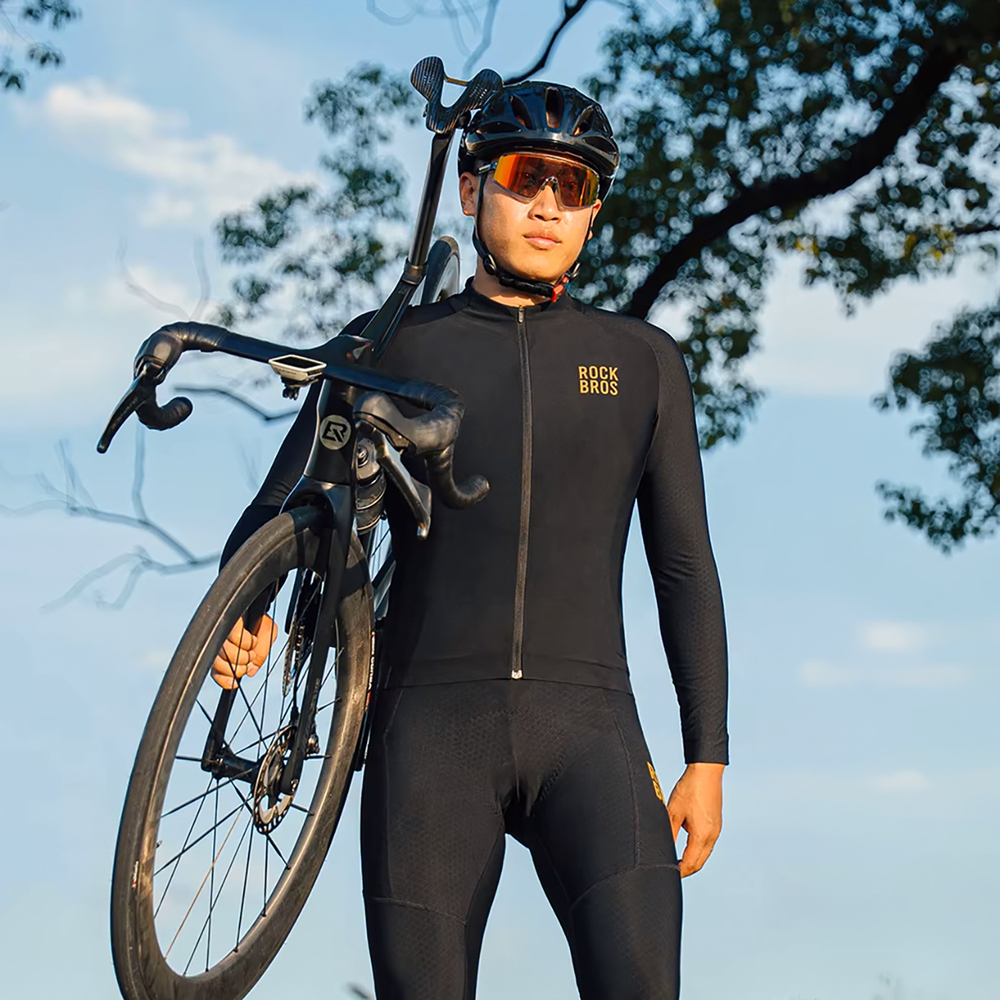 Rockbros YDWT020 Diamond cycling jersey spring/autumn/winter dydis L - juodas