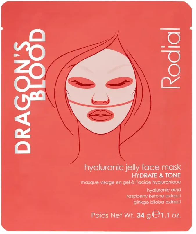 Rodial Dragon's Blood Hyaluronic Mask drėkinanti dviejų dalių gelinė veido kaukė, 34 g