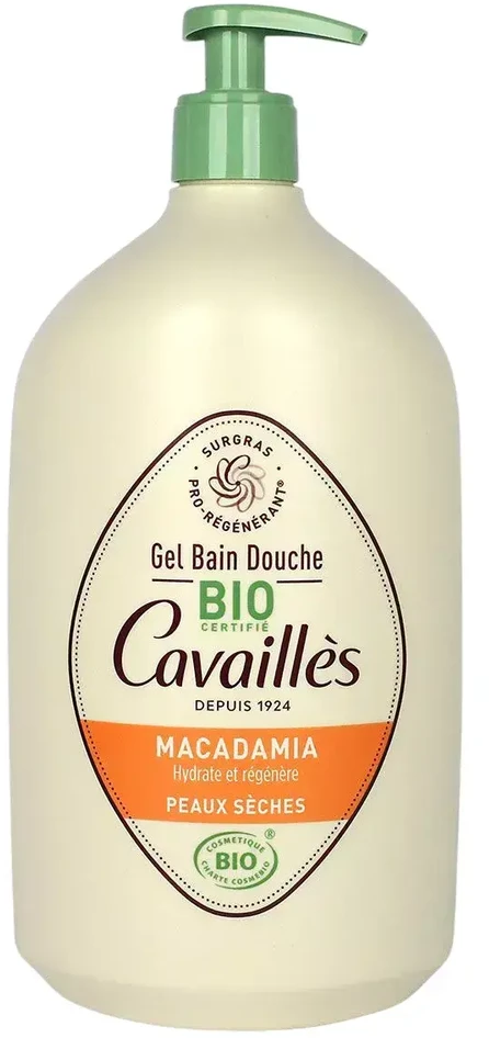 „Roge Cavailles Bio Macadamia“ regeneruojamasis dušo aliejus sausai odai, 1000 ml