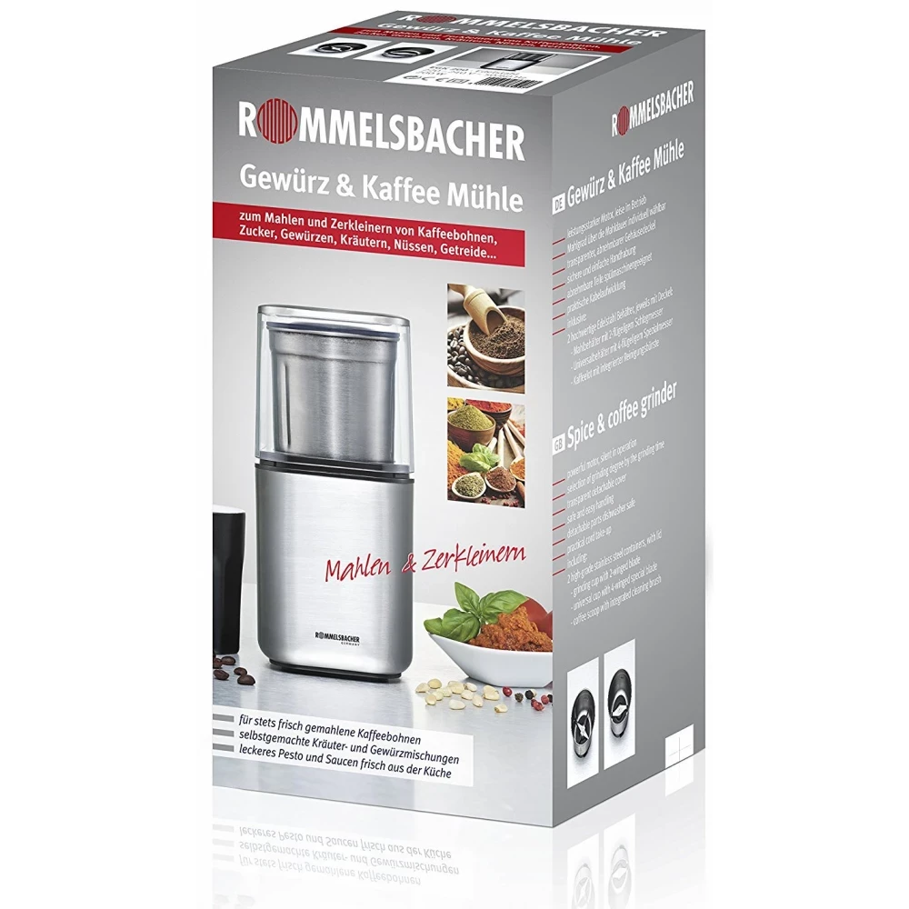 Kavamalė Rommelsbacher Spice and Coffee Grinder EGK 200 Nerūdijantis plienas, 200 W
