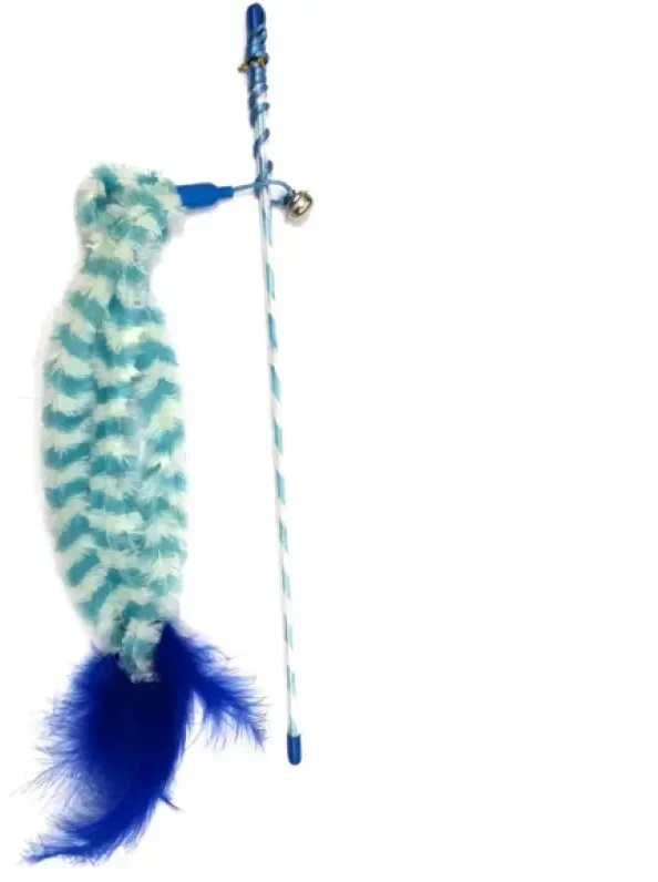 Gimborn GIMCAT žaislas katėms pagaliukas su triguba pliušine uodega ir varpeliu, 46cm