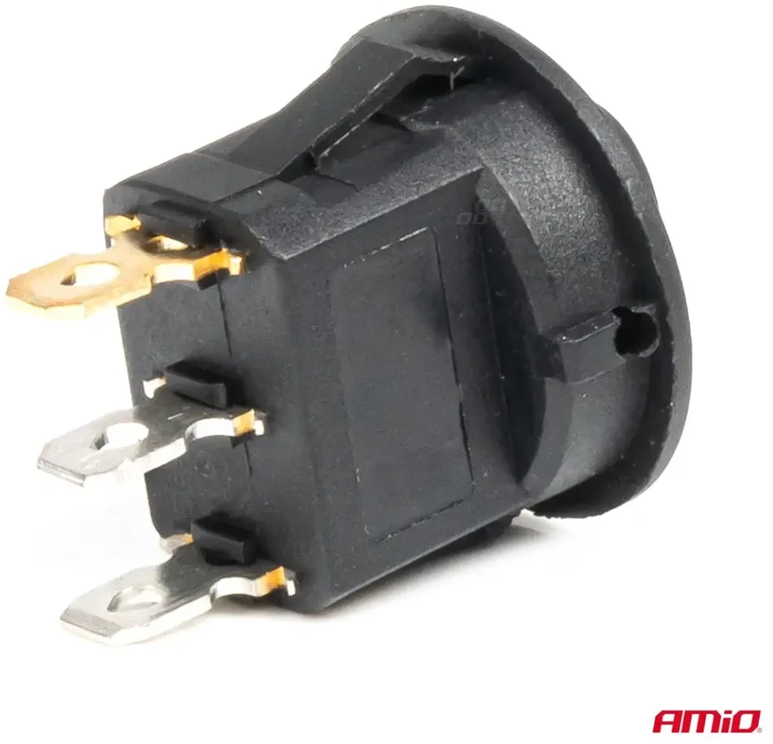 Jungiklis, apvalus mygtukas, 12 V 20 A, įjungimas/išjungimas, žalias foninis apšvietimas, amio-03964