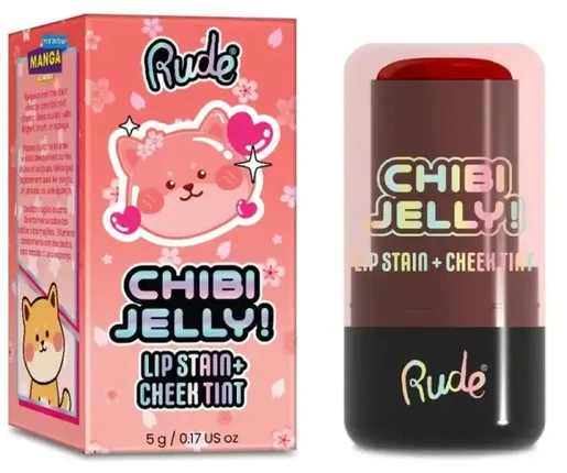 Rude Cosmetics Chibi Jelly Lip & Cheek Balm 2-In-1 Momo, 5 g