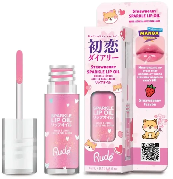 Rude Cosmetics Strawberry Sparkle Lip Oil, 4 ml