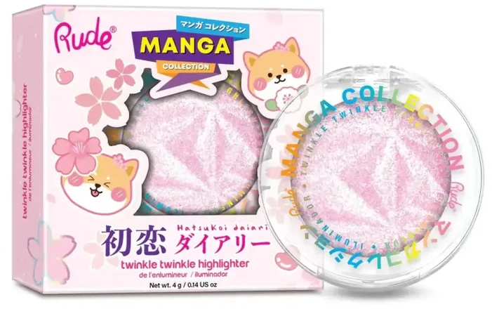 Rude Cosmetics Twinkle Twinkle Illuminating Highlighter Palette Sawa-Chan's Heart, 4 g