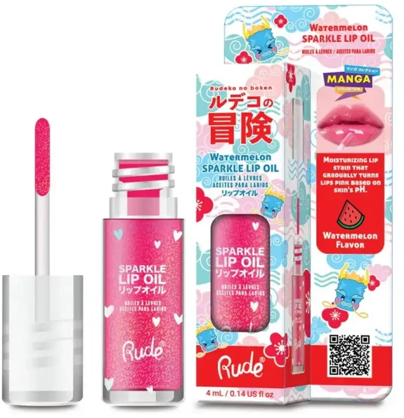 Rude Cosmetics Watermelon Sparkle Lip Oil, 4 ml