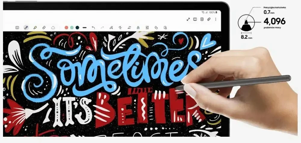 Rašiklis Samsung S Pen, skirtas Galaxy Tab S9 FE + S10 FE + baltas
