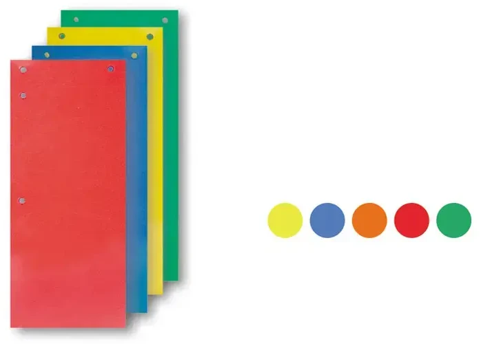 Skirtukai dokumentams SMLT, 11x23,5cm, kartoniniai, įvairių spalvų (100) 0808-008