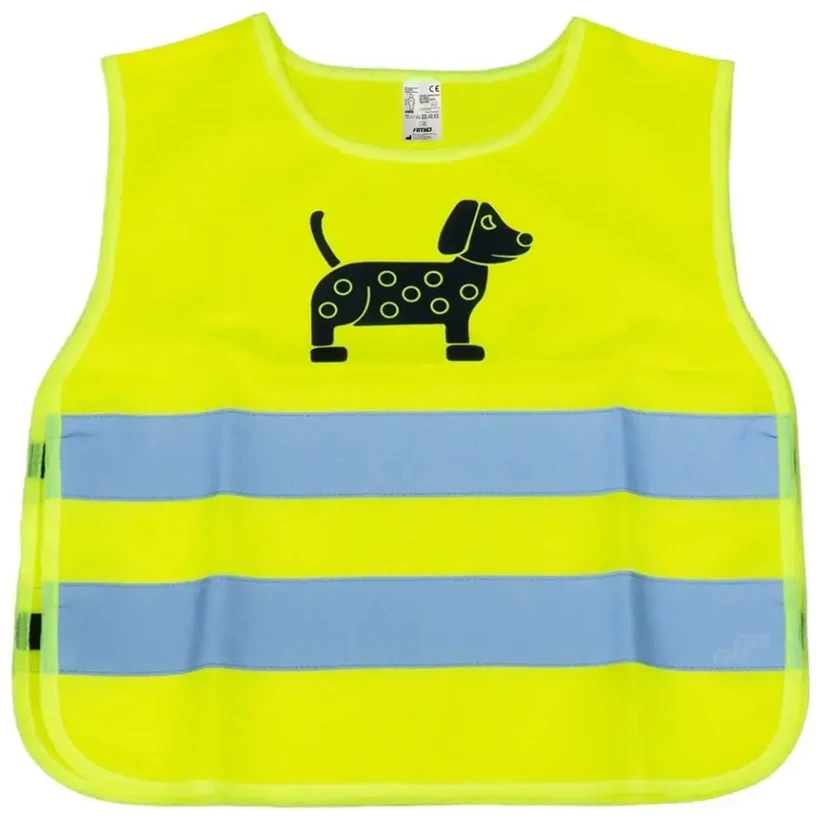 Vaikiška atšvaitinė liemenė DOG, geltona AMIO-03937