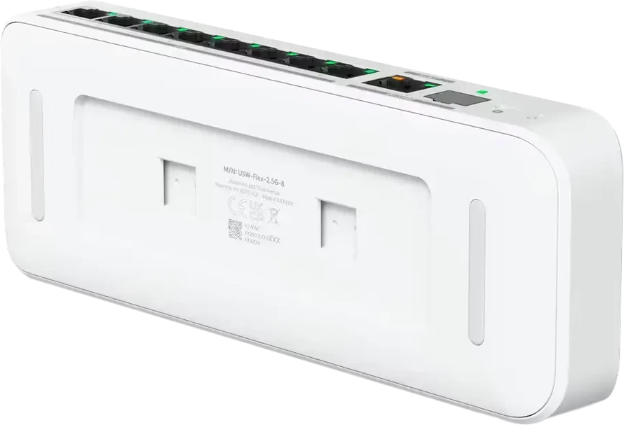 Šakotuvas UBIQUITI FLEX 2.5G LANKSTUSIS, 8 PRIESTŲ 2.5 GBE JUNGIKLIS SU 10 GBE RJ45/SFP+ KOMBINUOTU UPLINK PRIEDAS, GALIMA MAITINTI SU USB-C ARBA POE+ ADAPTERIU