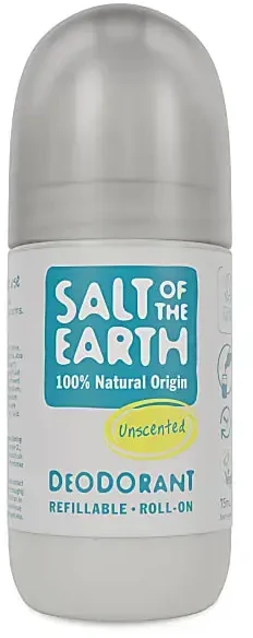 Natūralus rutulinis dezodorantas „Salt Of The Earth“ bekvapis (Deo Roll-on), 75 ml
