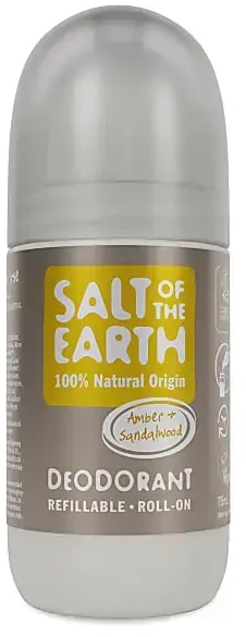 „Salt Of The Earth“ natūralus rutulinis dezodorantas „Amber & Santalwood“ (rutulinis dezodorantas), 75 ml