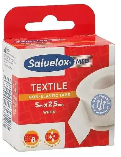 Salvelox Esparadrapo Téxtil Baltas pleistra 5mx2