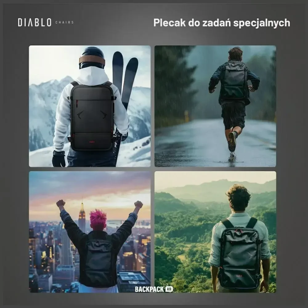 Daugiafunkcinė vakuuminė kuprinė Diablo Chairs Backpack Air juodos spalvos