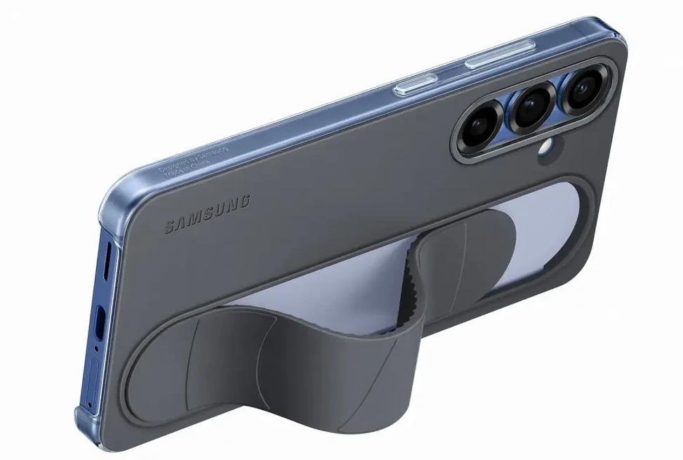 Dėklas Samsung EF-GS931CBE Standing Grip phone case with stand for Samsung Galaxy S25 (S931) juodas (Damaged Package) (Pažeista pakuotė)