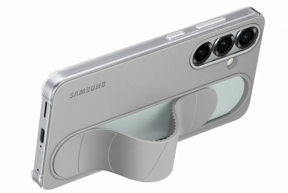 Samsung EF-GS931CJE telefono dėklas su stovu, skirtas Samsung Galaxy S25 (S931) pilka (pažeista pakuotė) (Pažeista pakuotė)