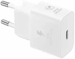 Įkroviklis Samsung EP-T2510XWEGEU 25W + USB-C kabelis baltas