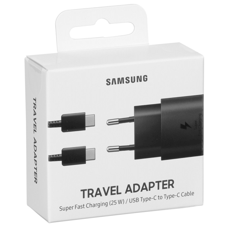 Samsung TA800XBE Travel Greitas įkroviklis Type-C į Type-C 25W, 1m (Juodas)