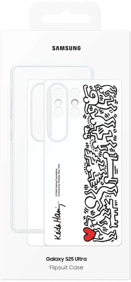 „Samsung Flipsuit“ telefono dėklas, skirtas „Samsung Galaxy S25 Ultra“, baltas